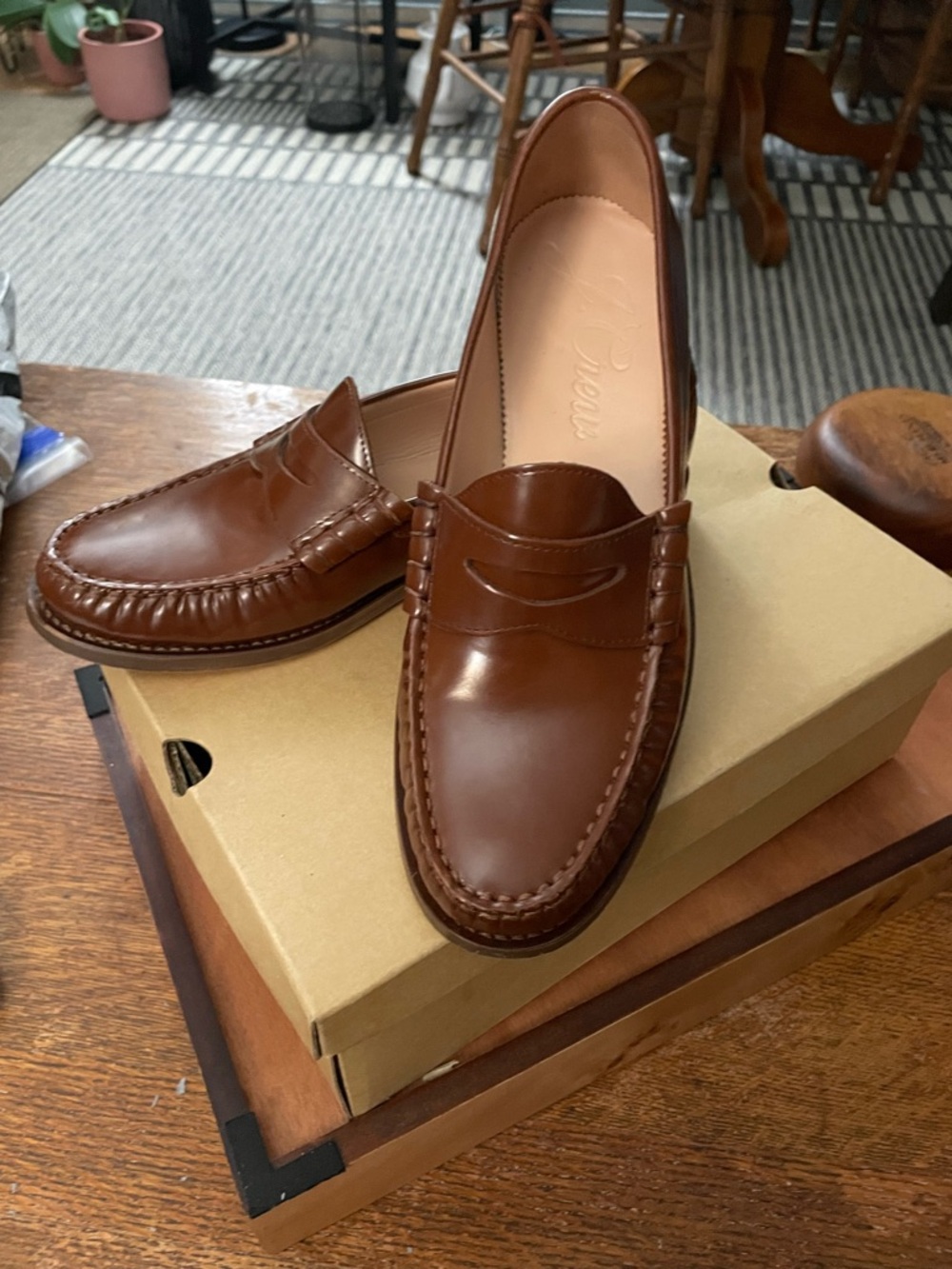JCREW penny loafers  brown/cognac W 9.5